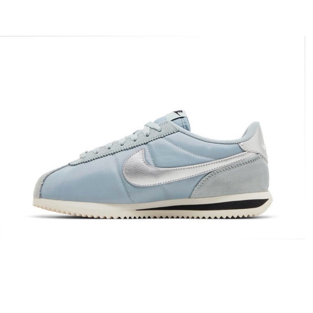 Nike Women's Light Blue and Silver Classic Cortez Sneakers - Picture 2 of 5